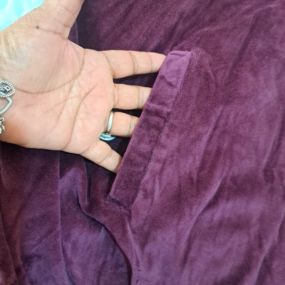 King Size  Swetpants set Women  Plus Size 2XL Velvet  Burgundy - Picture 4 of 10